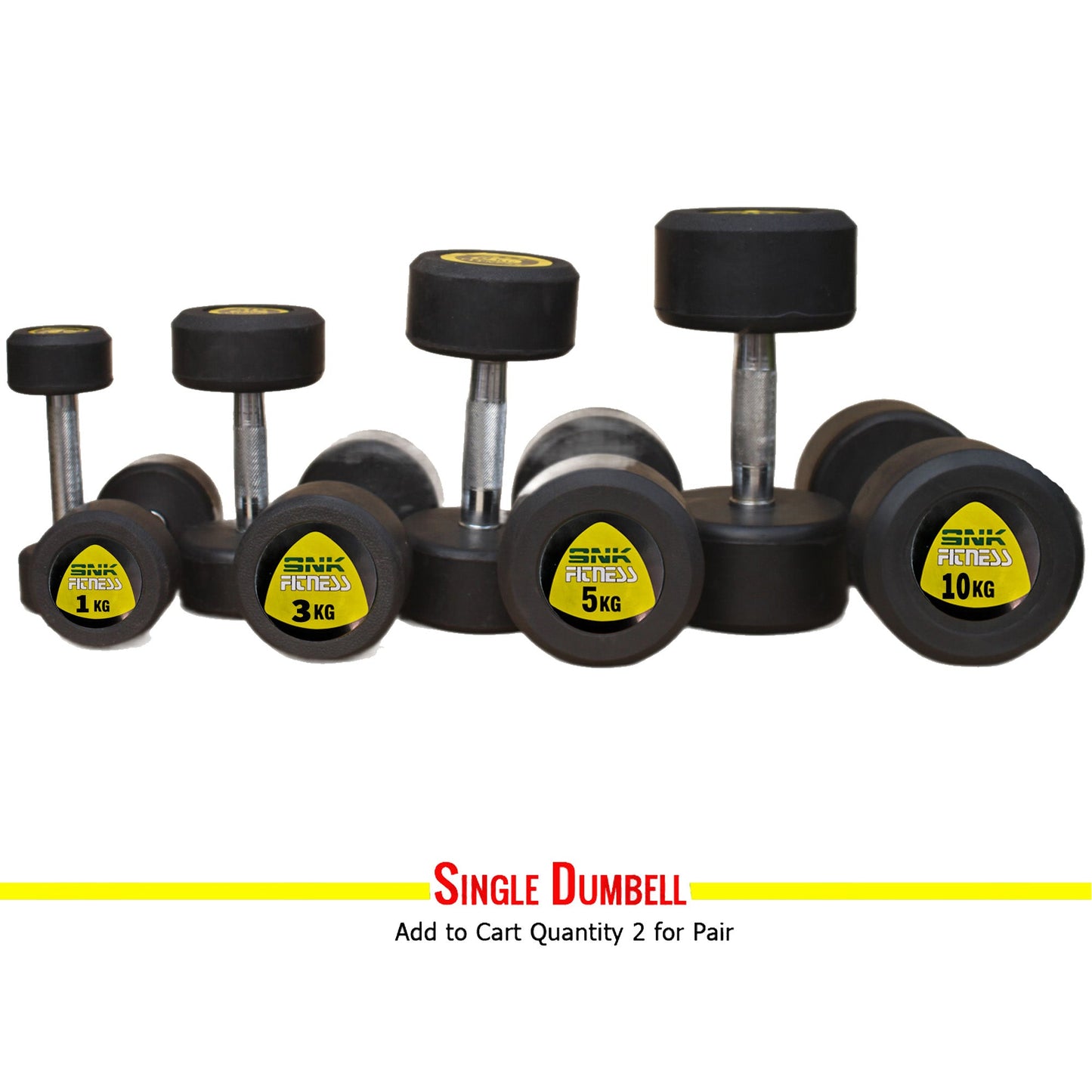 FITNESS Dumbbells 1kg with Anti-Slip Metal Handle, Workout