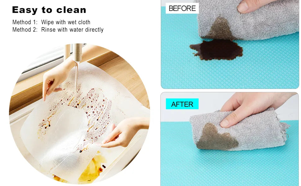 Fridge Mats Waterproof Silicone Washable Refrigerator Liners