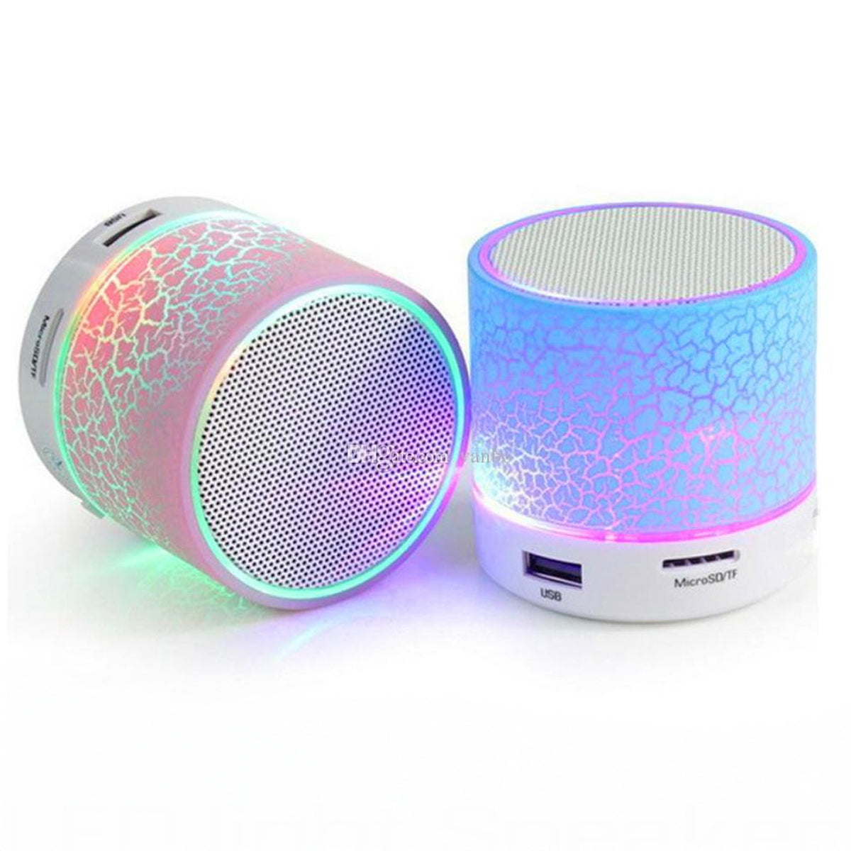 Bluetooth Speaker with LED Light, SD Card, USB, and FM Radio