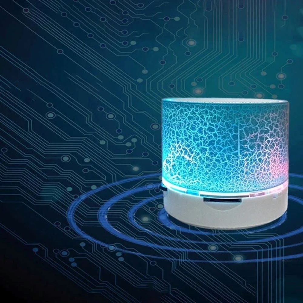 Bluetooth Speaker with LED Light, SD Card, USB, and FM Radio