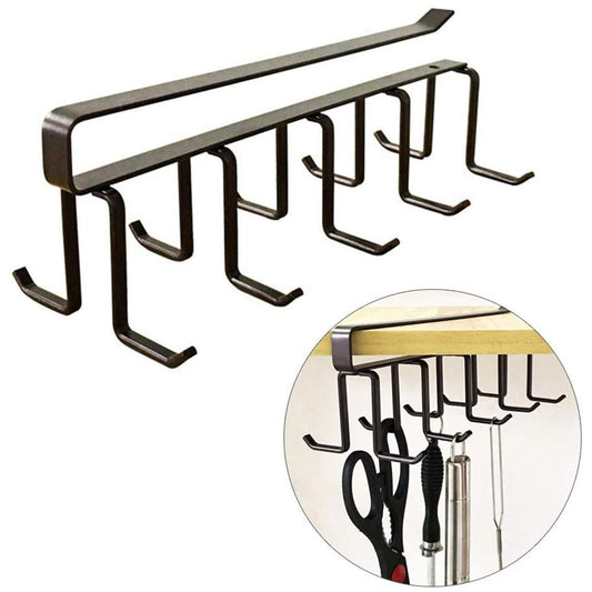 6 Hooks Metal Hanger For Kitchen, Storage Rack Hanging Cup