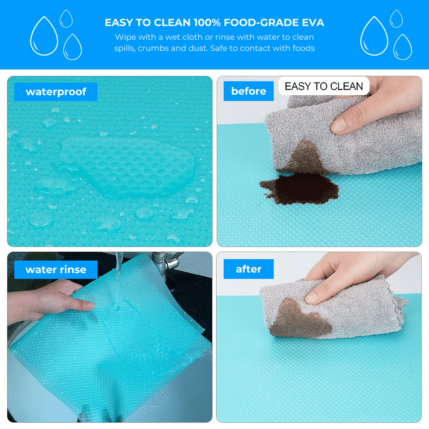 Fridge Mats Waterproof Silicone Washable Refrigerator Liners