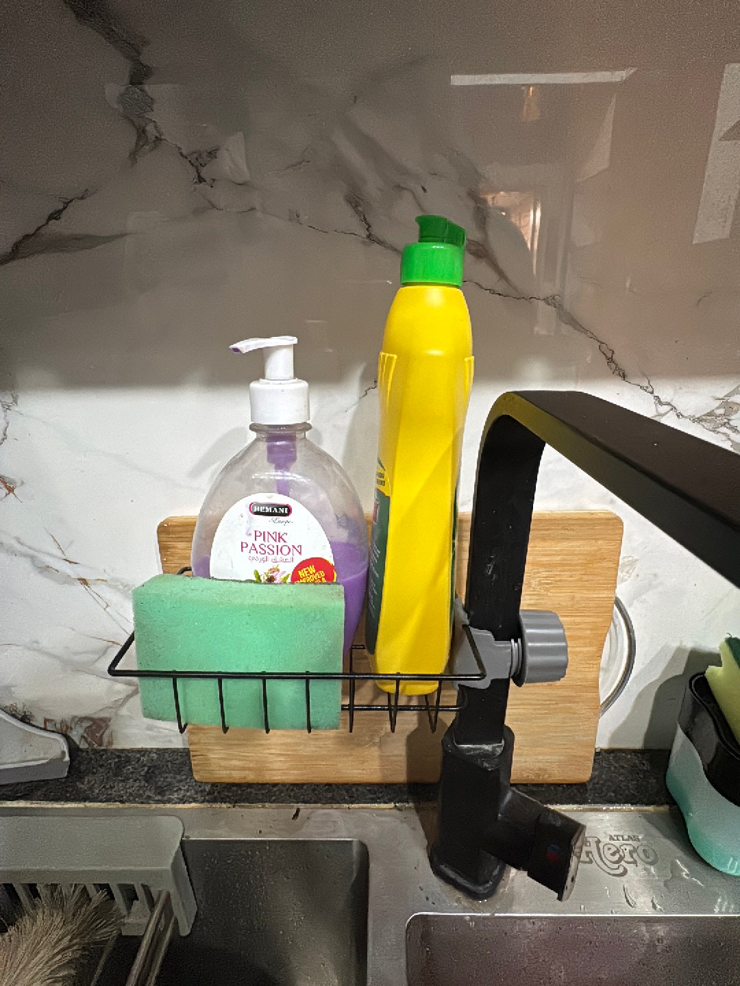 New Rotatable Stainless Steel Sink Drainer Sponge Dish Cloth Holder