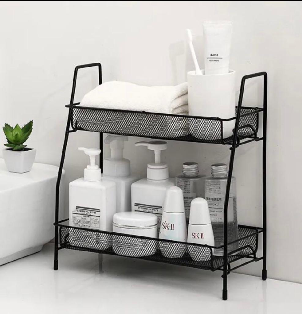 Spice Rack For Countertop 2 tier shelf for makeup, Kitchen Organizer stand,