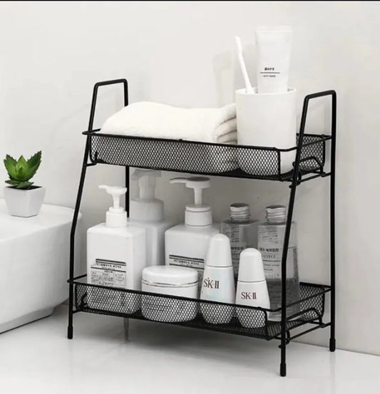Spice Rack For Countertop 2 tier shelf for makeup, Kitchen Organizer stand,