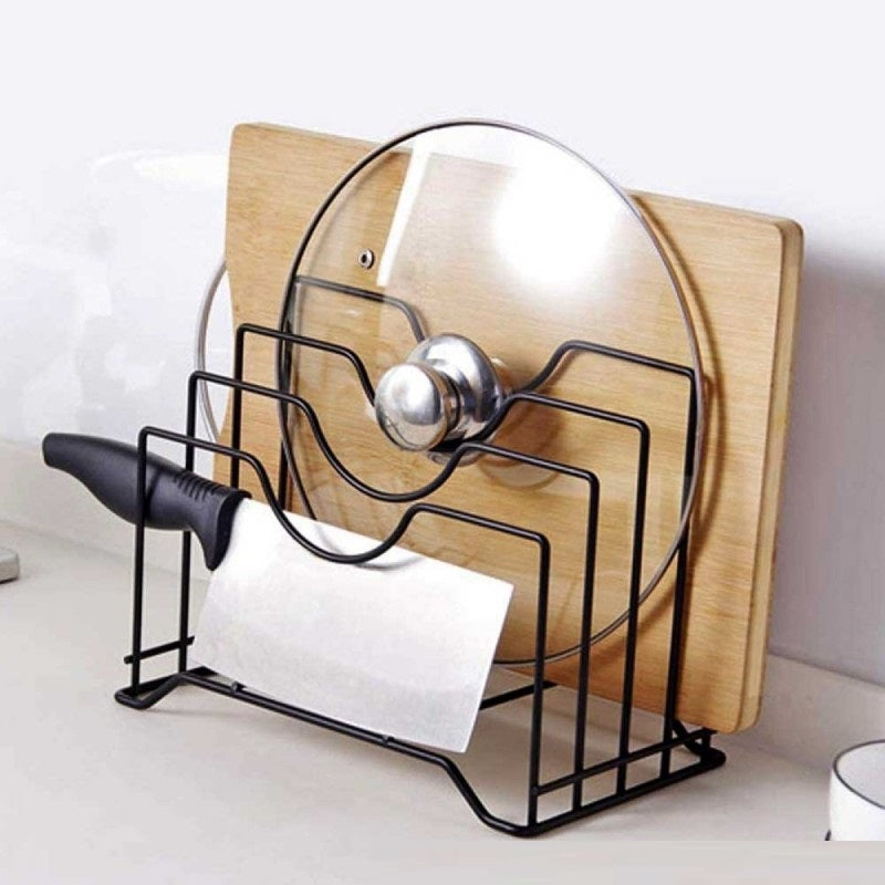 Pot Lid Holder, Chopping Board Organizer, Stainless Steel Rack