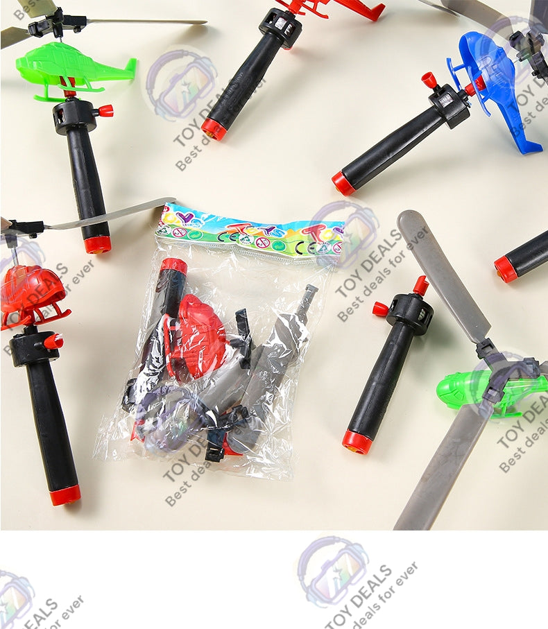 Pack of 3 TOY DEALS Handle Cable Power Helicopter Handheld Aircraft
