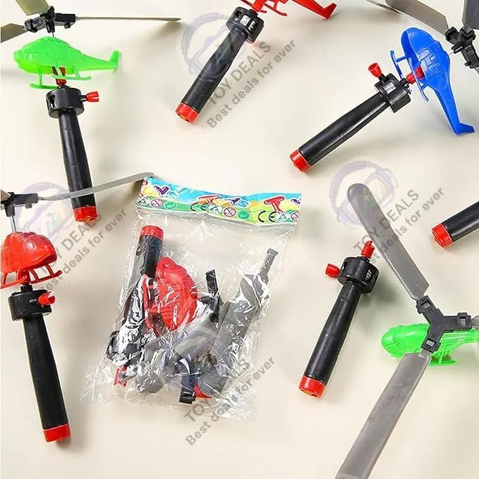 Pack of 3 TOY DEALS Handle Cable Power Helicopter Handheld Aircraft