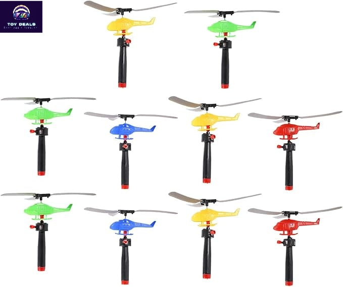 Pack of 3 TOY DEALS Handle Cable Power Helicopter Handheld Aircraft