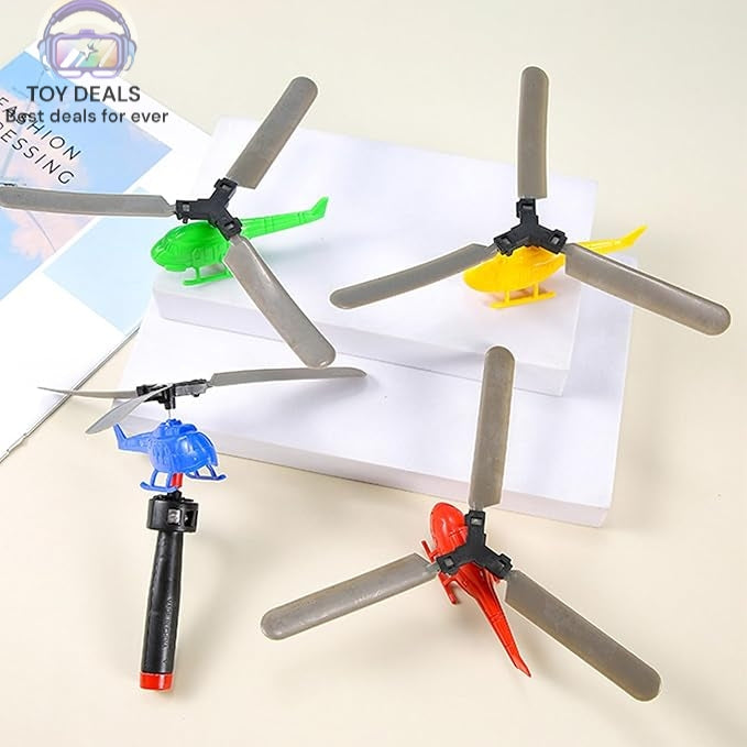 Pack of 3 TOY DEALS Handle Cable Power Helicopter Handheld Aircraft