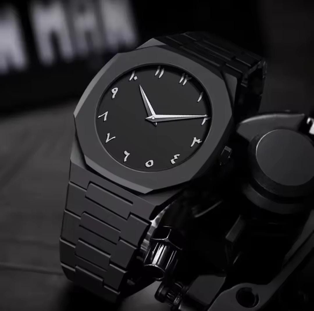Black Arabic Aura Watch For Men