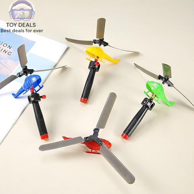 Pack of 3 TOY DEALS Handle Cable Power Helicopter Handheld Aircraft