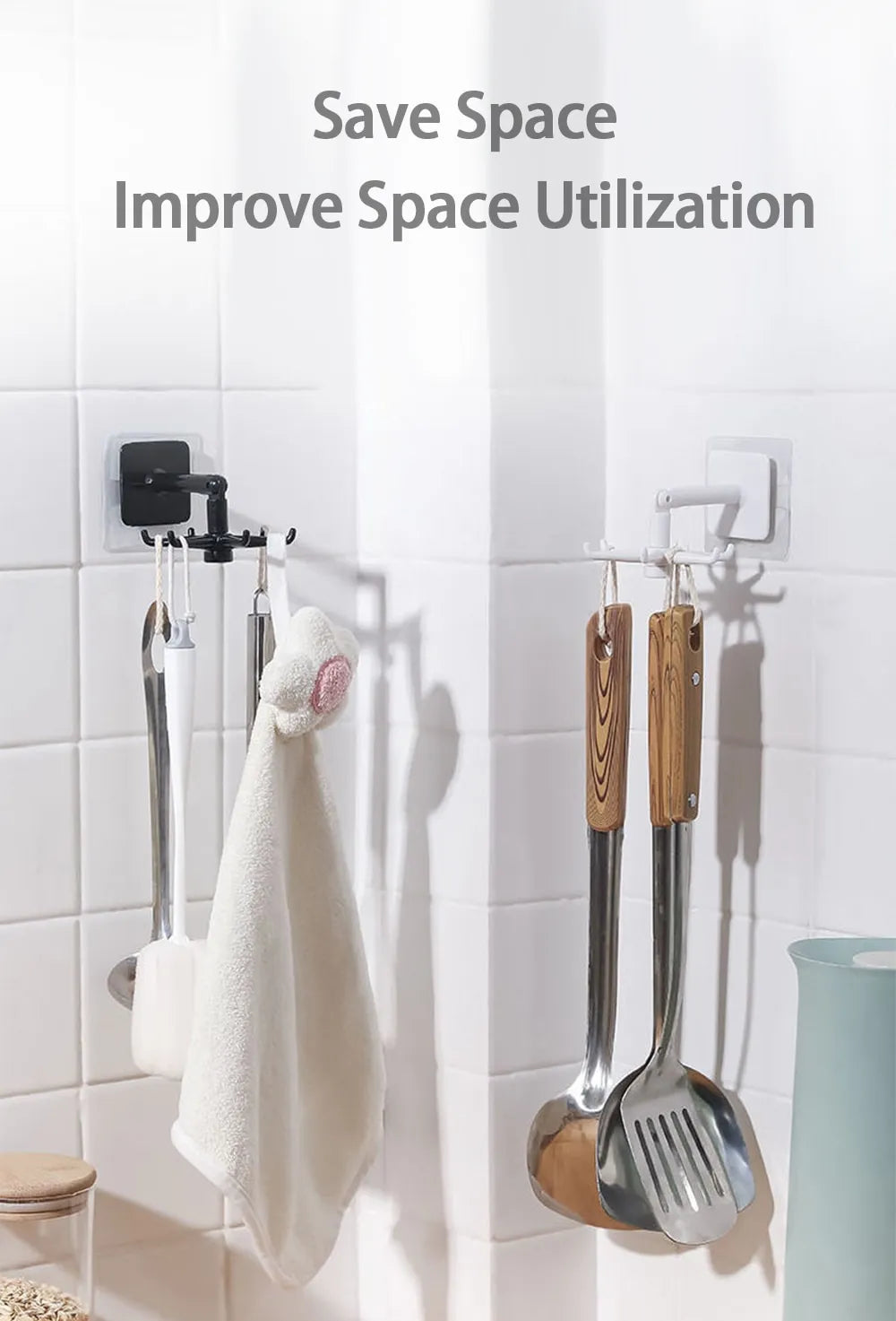 Easy-Install 360° Rotating Kitchen Hook - Self-Adhesive