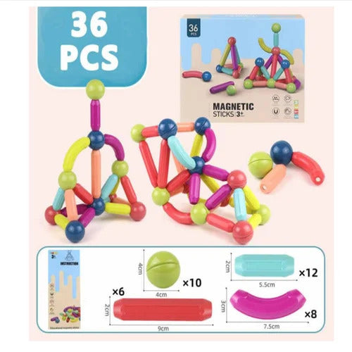Magnetic Toys Building Blocks | 25 Pcs Kids Magnet Balls and Rods Set