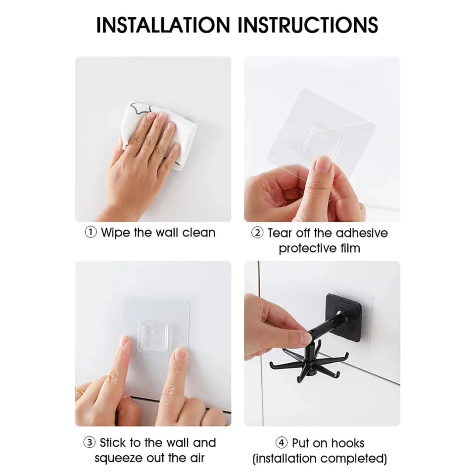 Easy-Install 360° Rotating Kitchen Hook - Self-Adhesive